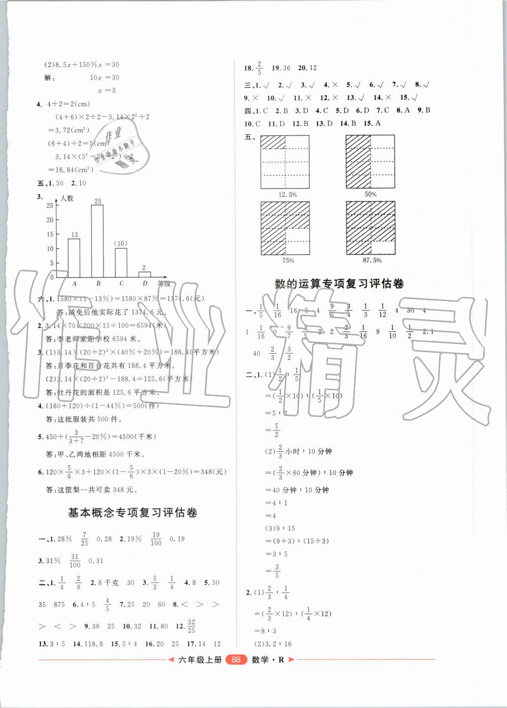 2019年陽(yáng)光計(jì)劃第二步單元期末復(fù)習(xí)與評(píng)價(jià)六年級(jí)數(shù)學(xué)上冊(cè)人教版 第8頁(yè)