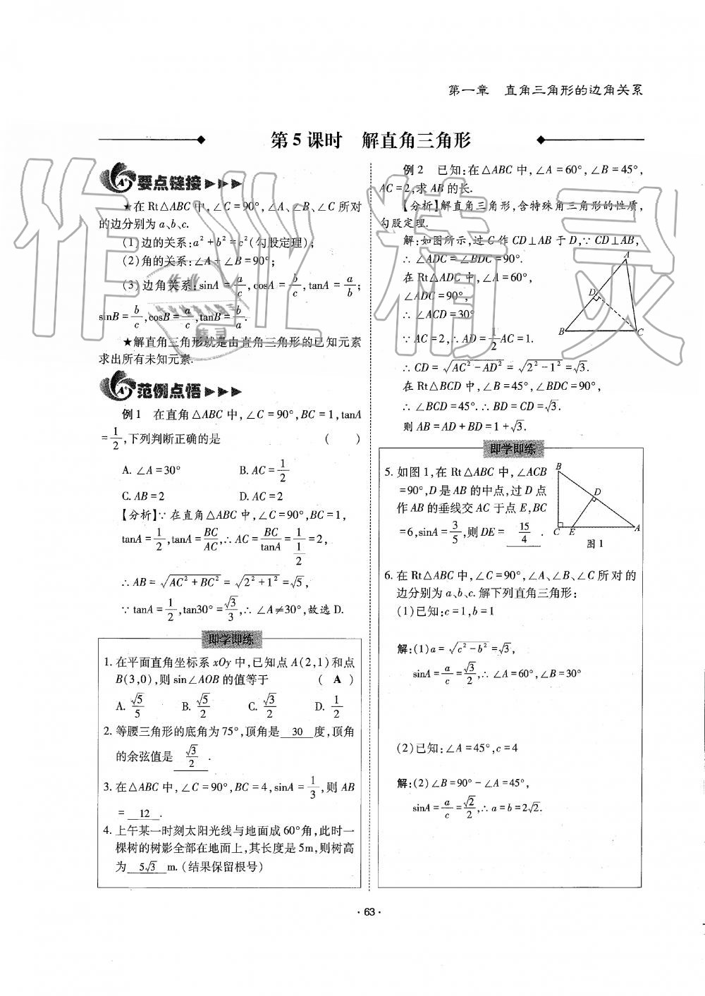 2019年蓉城优课堂给力A加九年级数学全一册北师大版 第63页