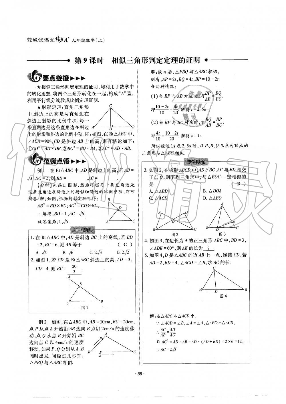 2019年蓉城優(yōu)課堂給力A加九年級數(shù)學全一冊北師大版 第36頁