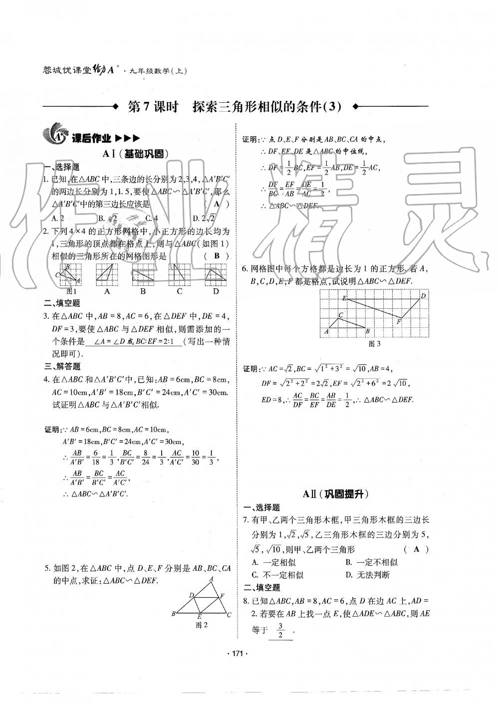 2019年蓉城优课堂给力A加九年级数学全一册北师大版 第172页