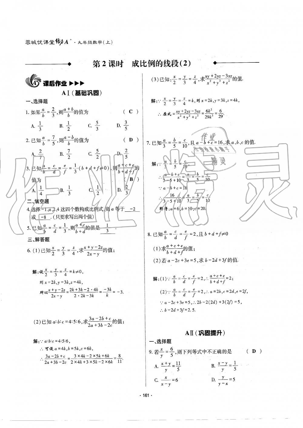 2019年蓉城优课堂给力A加九年级数学全一册北师大版 第162页