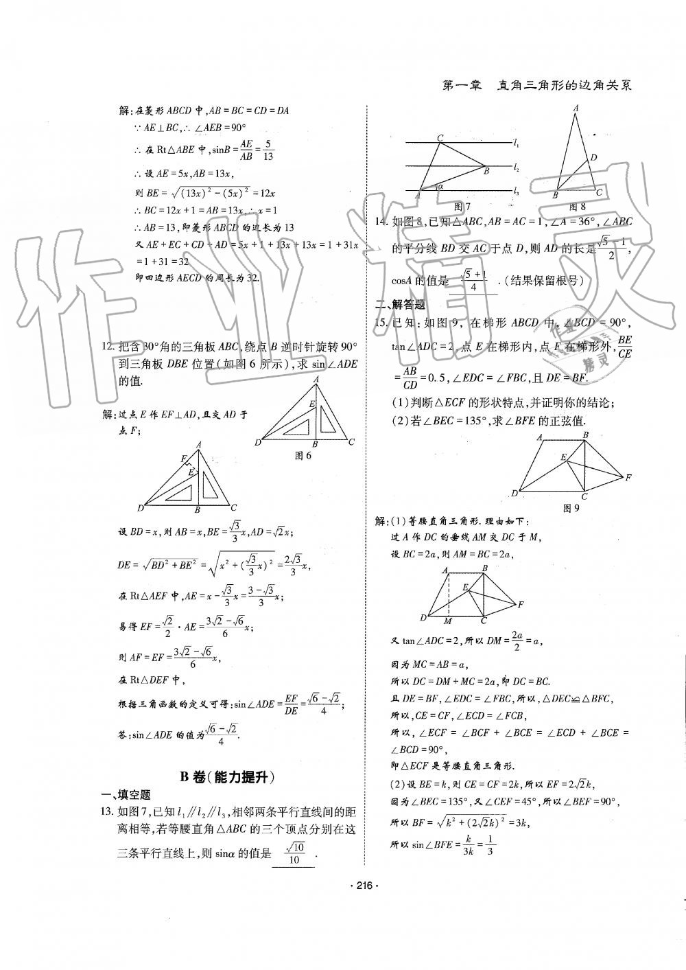 2019年蓉城优课堂给力A加九年级数学全一册北师大版 第217页