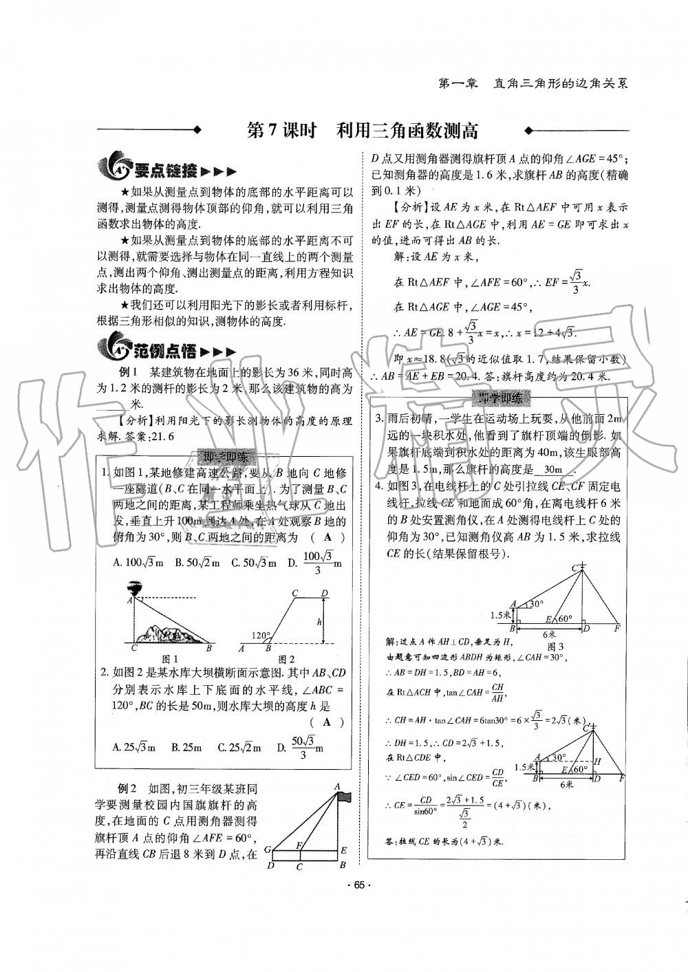 2019年蓉城优课堂给力A加九年级数学全一册北师大版 第65页