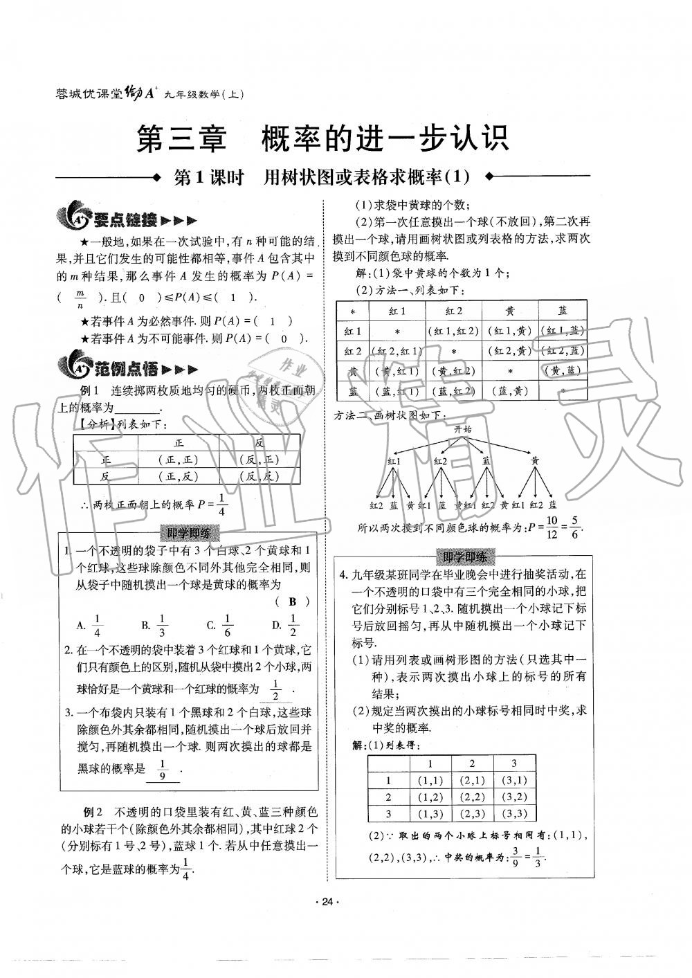 2019年蓉城优课堂给力A加九年级数学全一册北师大版 第24页