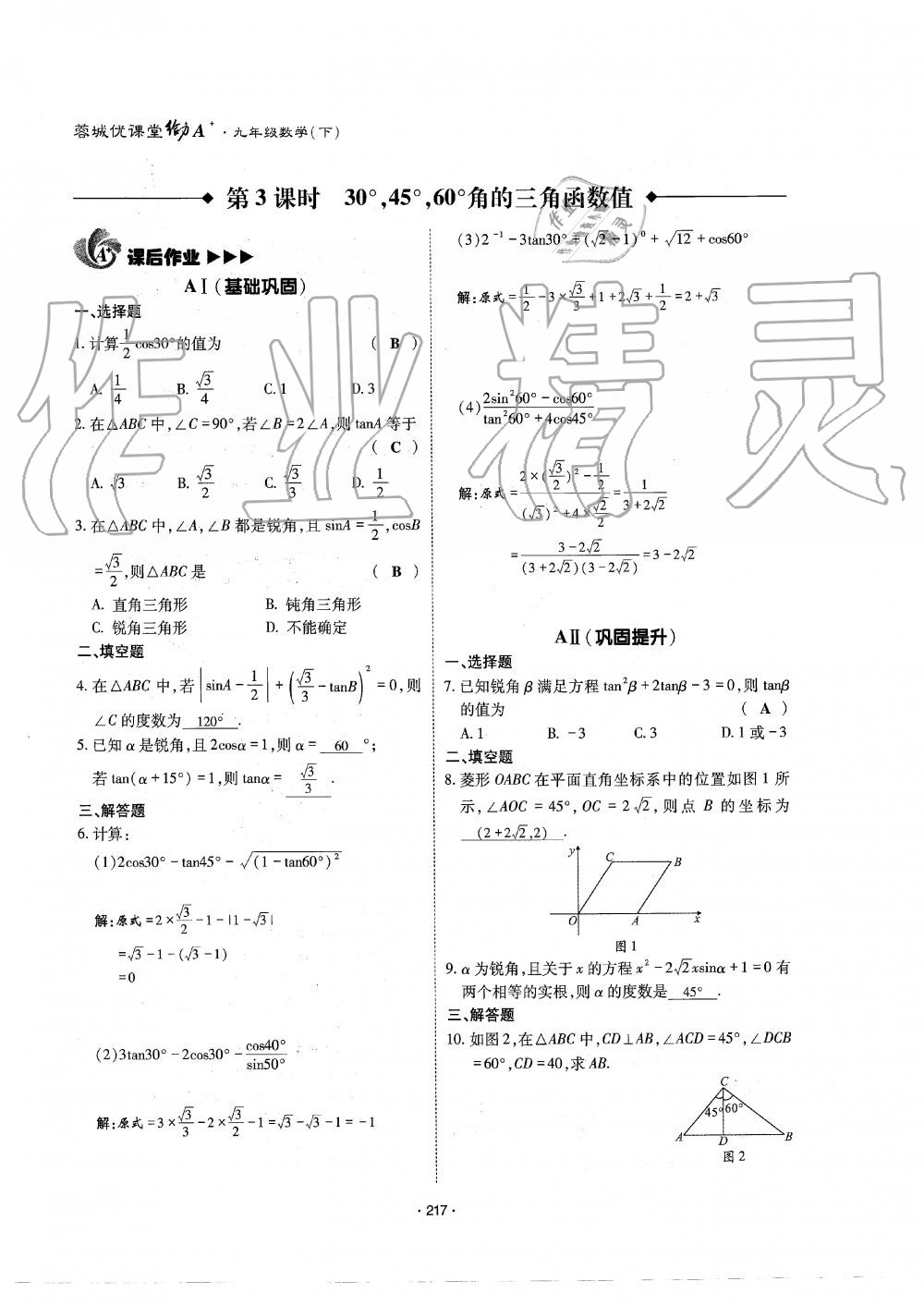 2019年蓉城优课堂给力A加九年级数学全一册北师大版 第218页