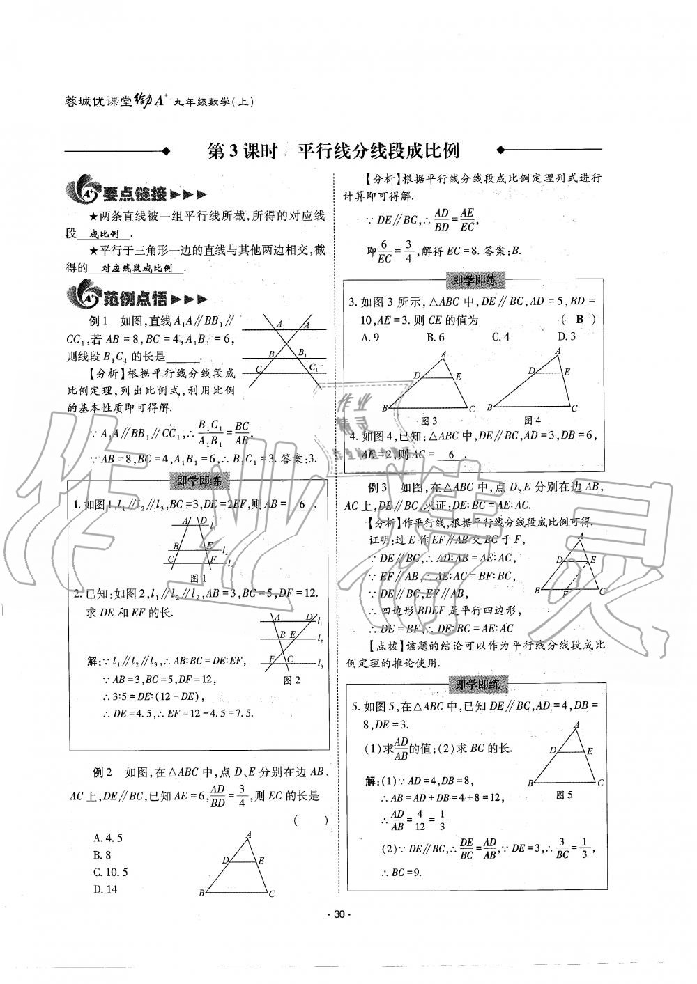 2019年蓉城优课堂给力A加九年级数学全一册北师大版 第30页