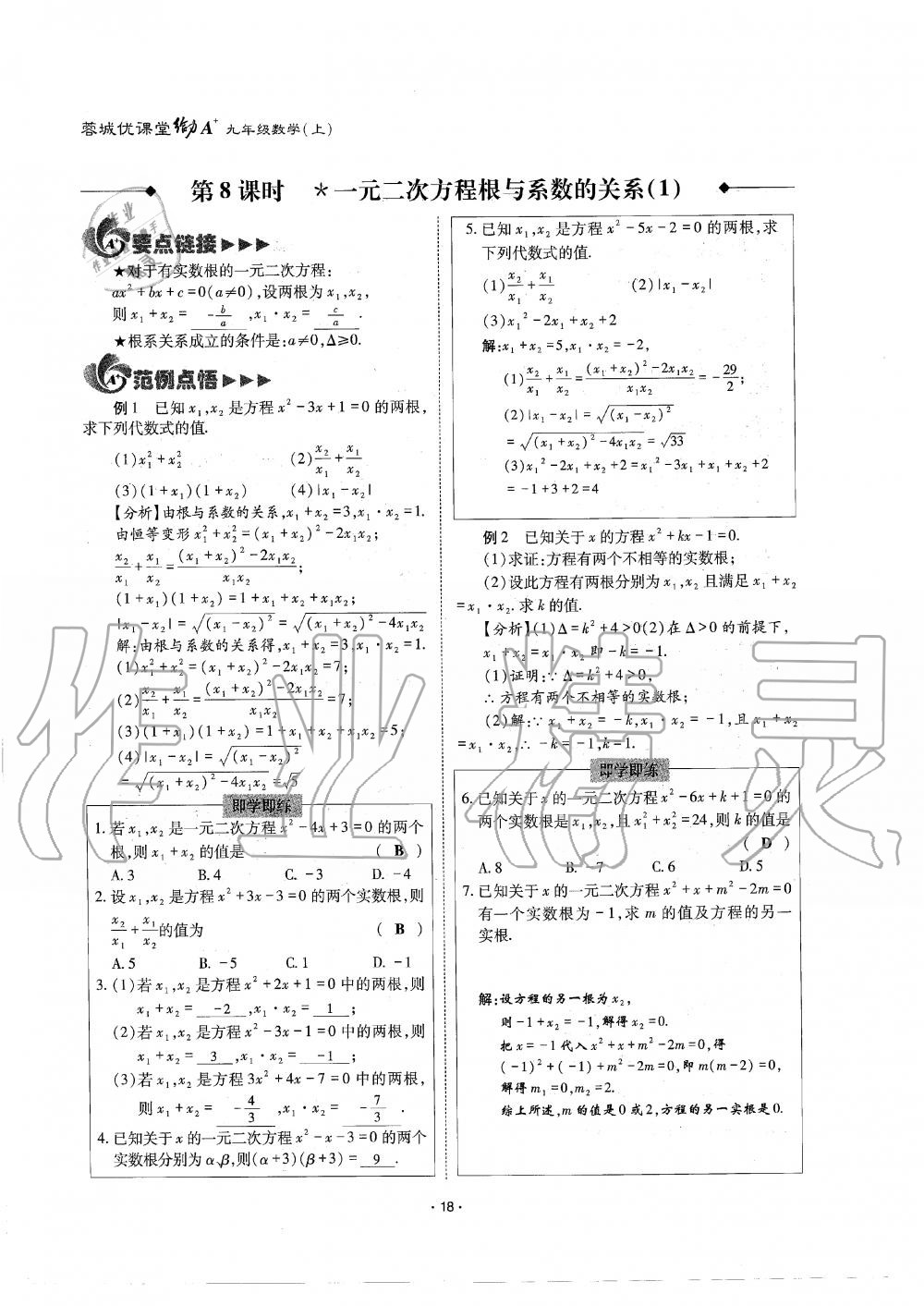 2019年蓉城优课堂给力A加九年级数学全一册北师大版 第18页