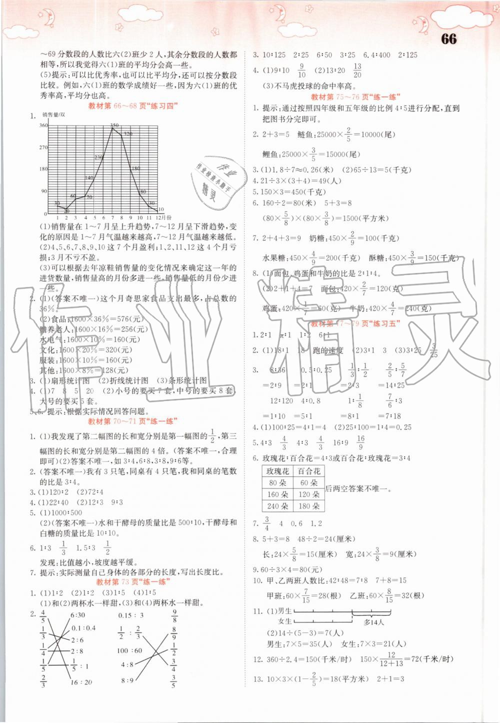 2019年課堂點(diǎn)睛六年級(jí)數(shù)學(xué)上冊(cè)北師大版 第66頁(yè)