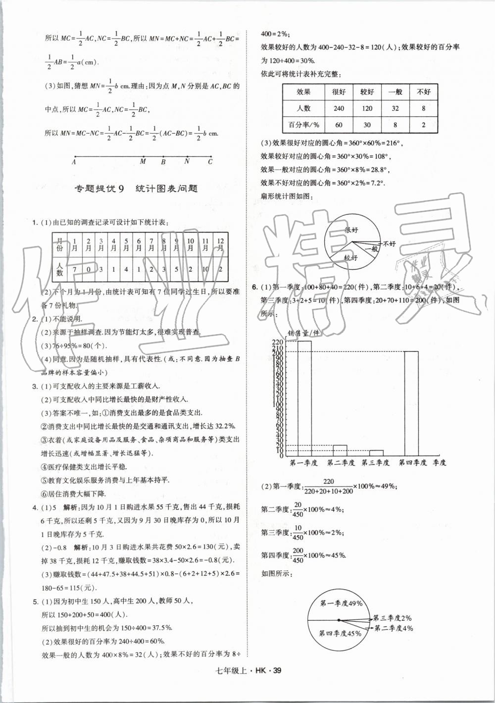 2019年經綸學典學霸七年級數學上冊滬科版 第39頁