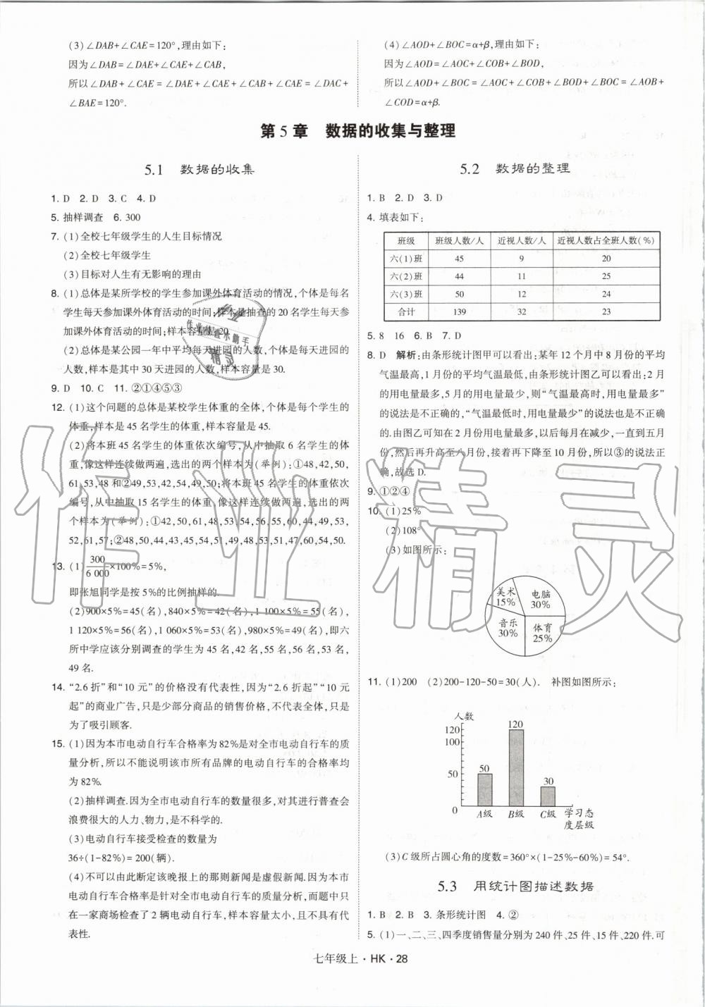 2019年經(jīng)綸學典學霸七年級數(shù)學上冊滬科版 第28頁