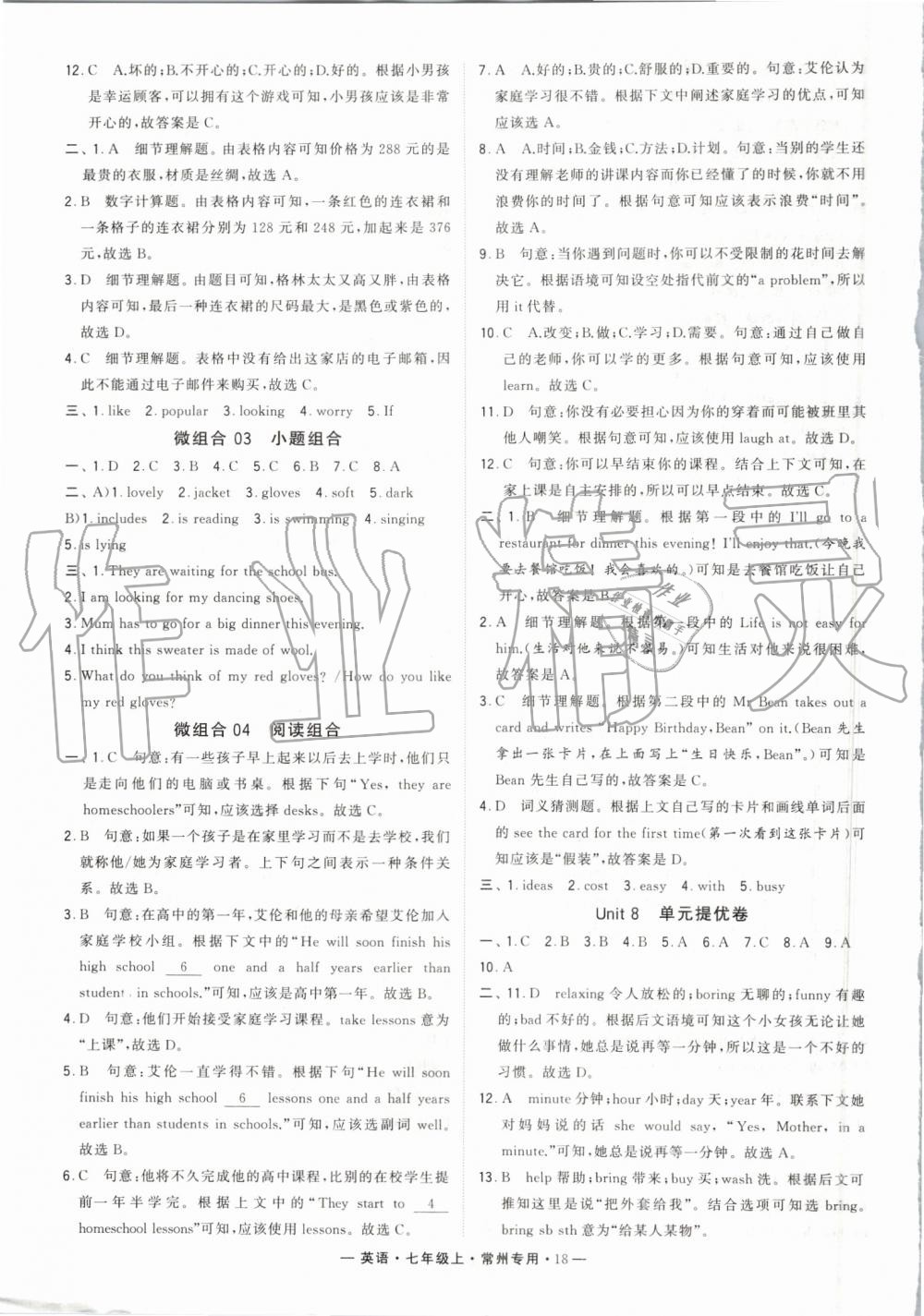 2019年经纶学典学霸组合训练七年级英语上册译林版常州专用 第18页