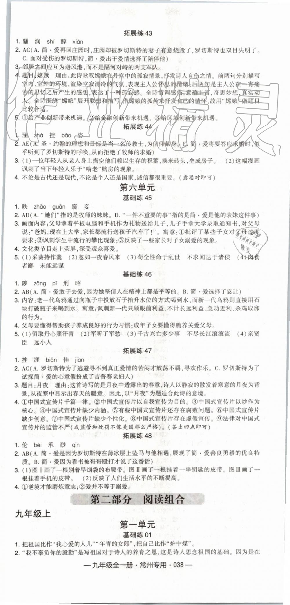 2019年經(jīng)綸學(xué)典學(xué)霸組合訓(xùn)練九年級語文全一冊人教版常州專用 第9頁