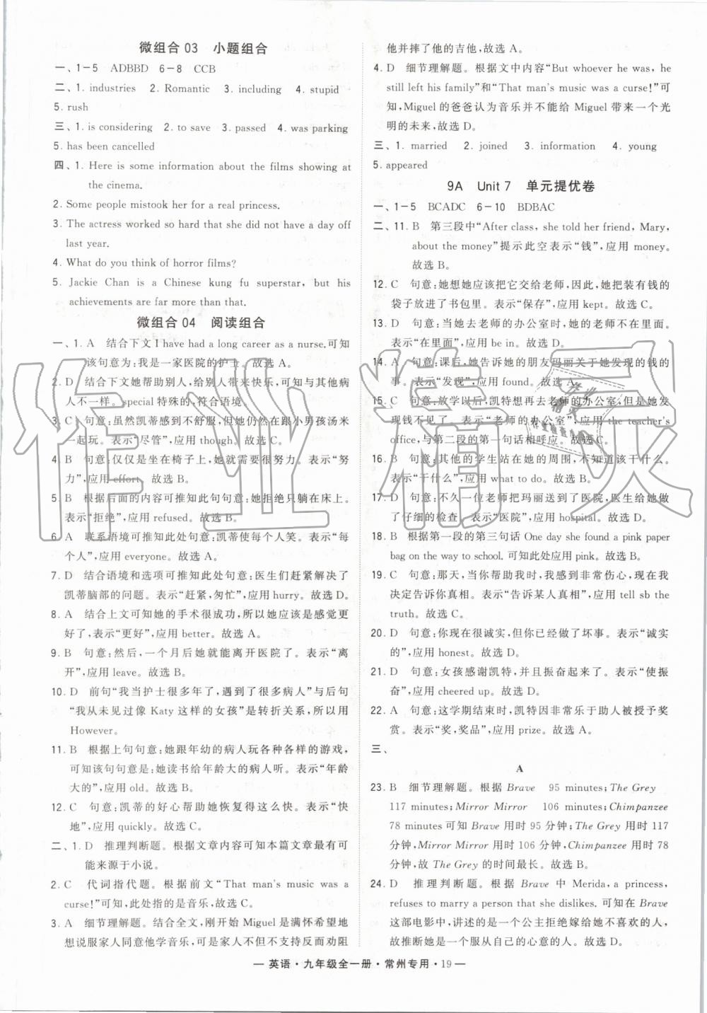 2019年經(jīng)綸學(xué)典學(xué)霸組合訓(xùn)練九年級英語全一冊譯林版常州專用 第19頁