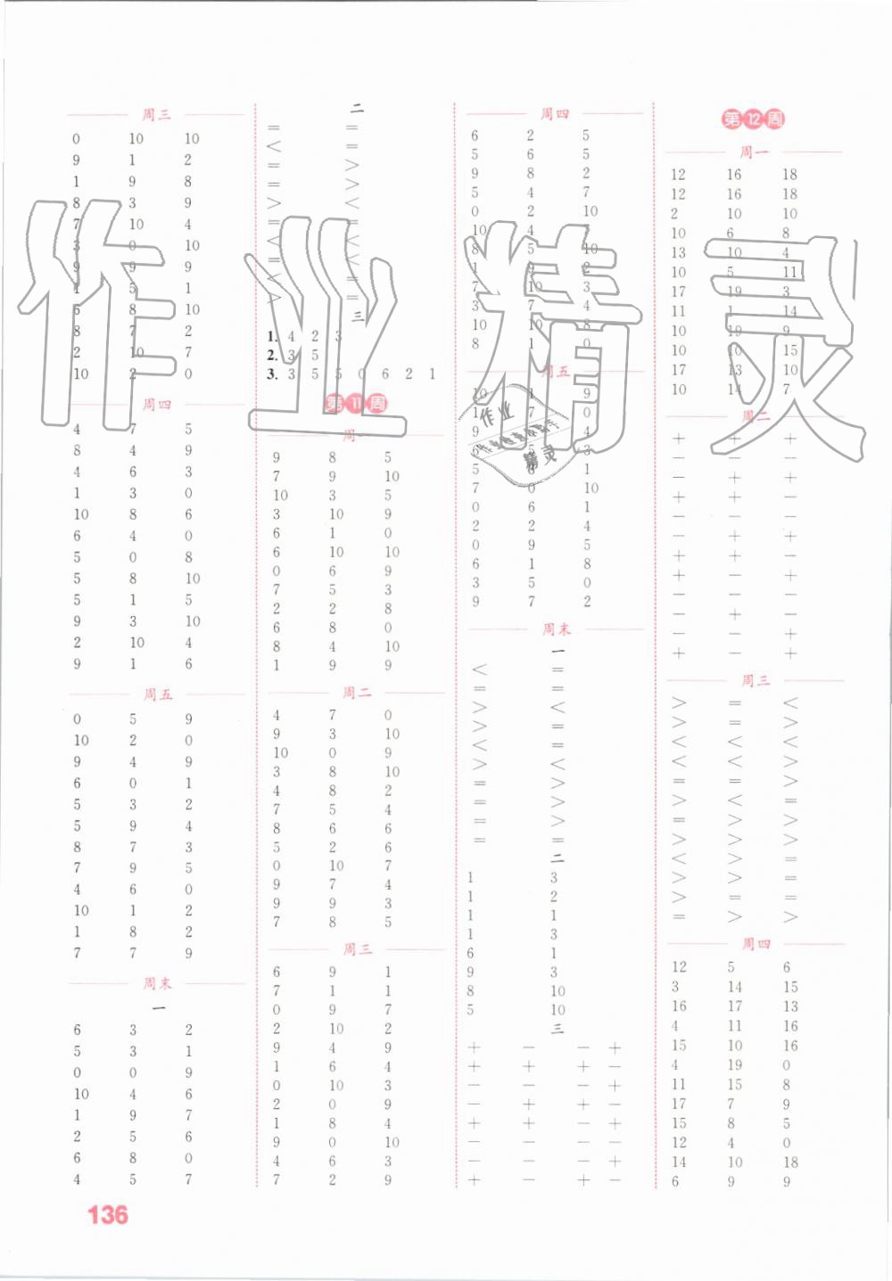 2019年通城學(xué)典小學(xué)數(shù)學(xué)計(jì)算能手一年級上冊蘇教版 第4頁