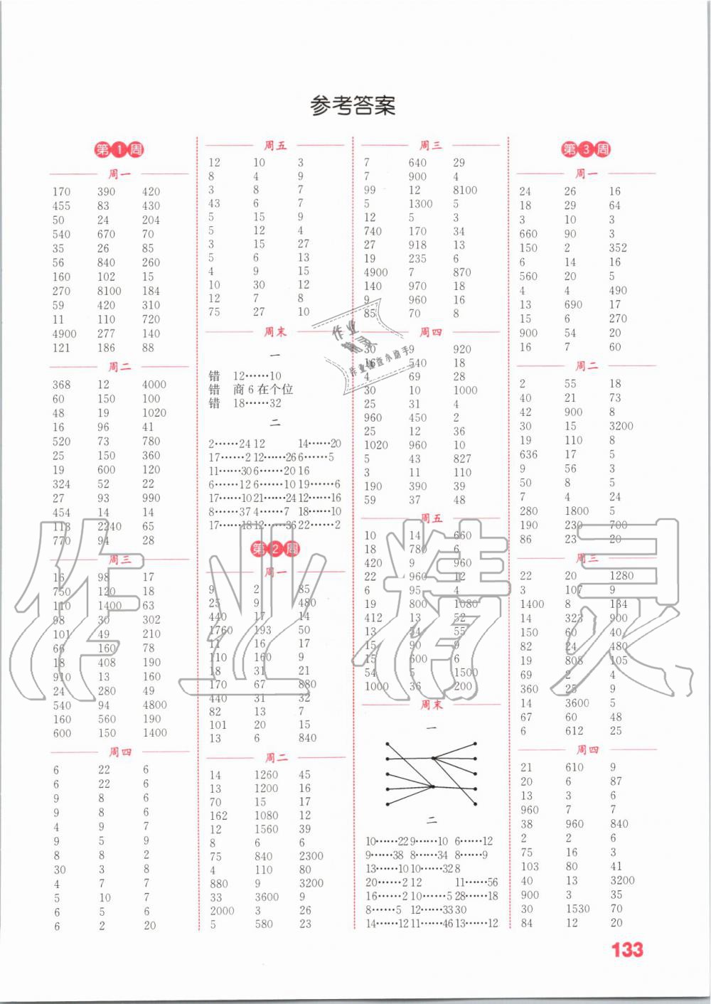 2019年通城学典小学数学计算能手四年级上册苏教版 第1页