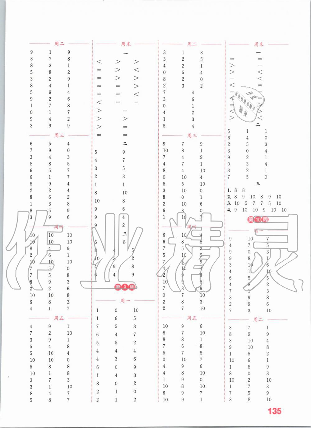 2019年通城學(xué)典小學(xué)數(shù)學(xué)計算能手一年級上冊蘇教版江蘇專用 第3頁