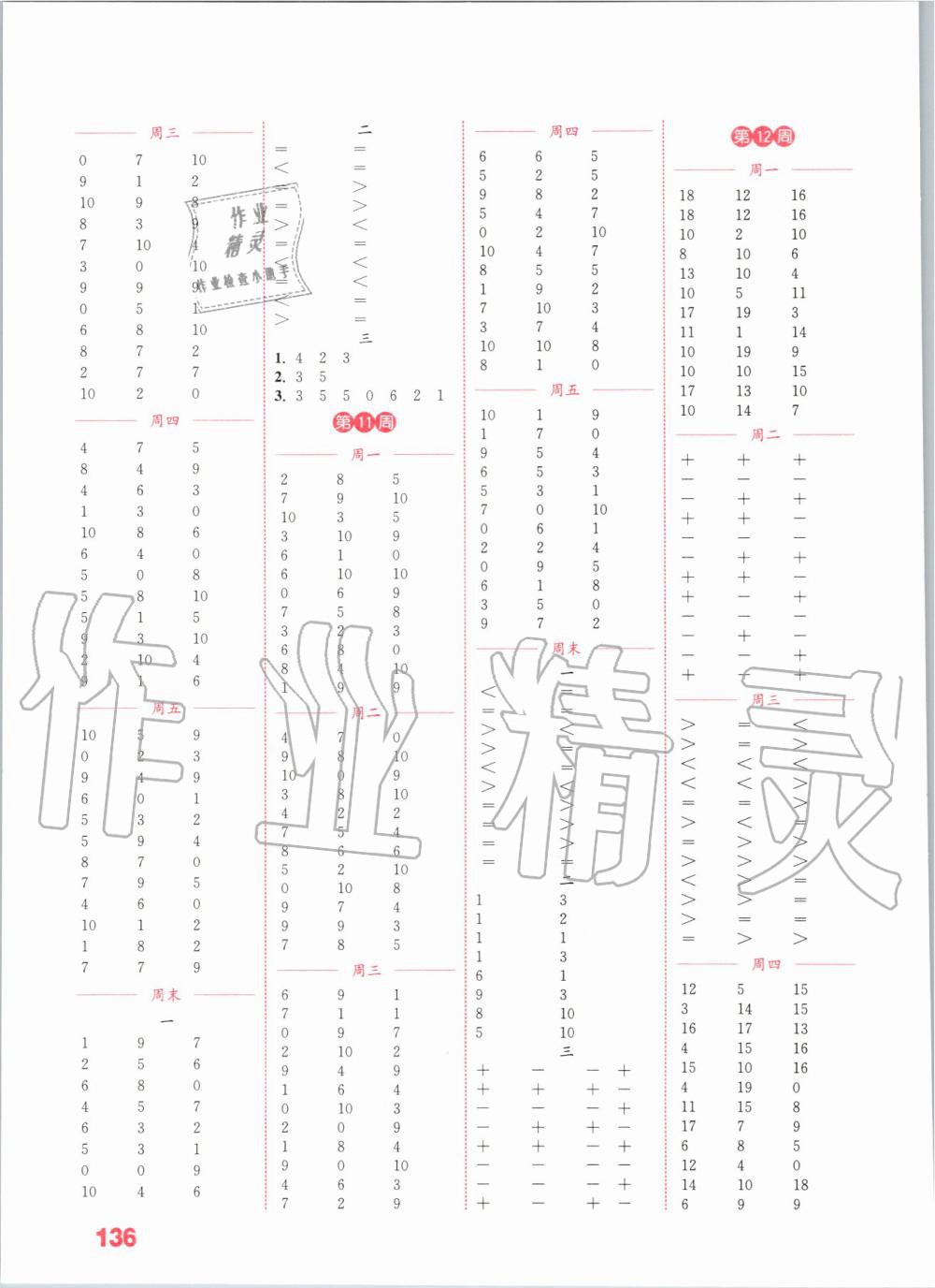 2019年通城學(xué)典小學(xué)數(shù)學(xué)計算能手一年級上冊蘇教版江蘇專用 第4頁