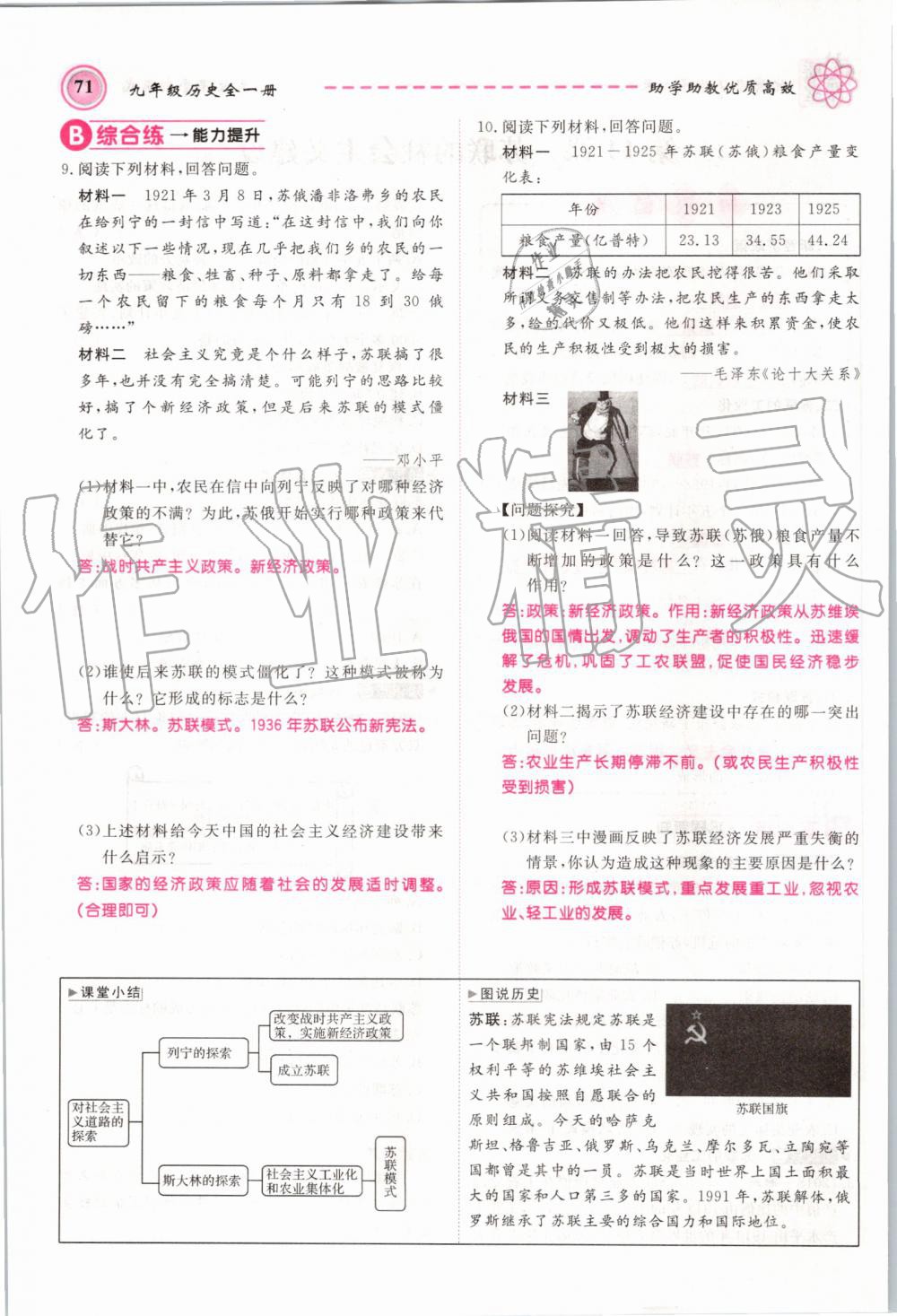 2019年名師學(xué)案九年級歷史全一冊人教版 第71頁