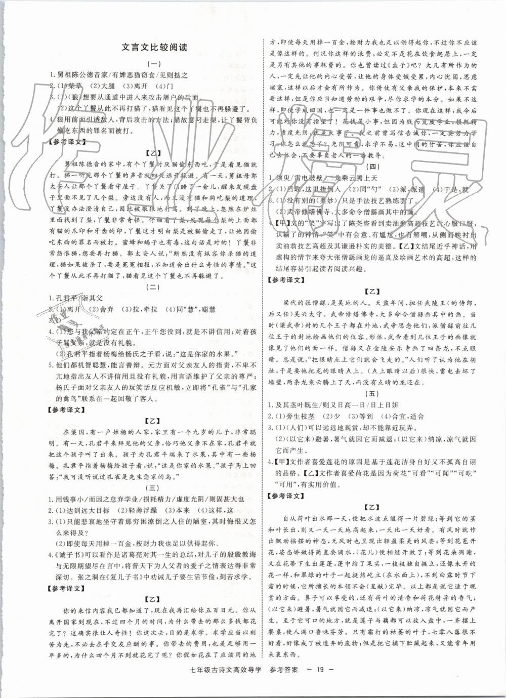 2019年初中古詩文高效導(dǎo)學(xué)七年級上下冊浙江專版 第19頁