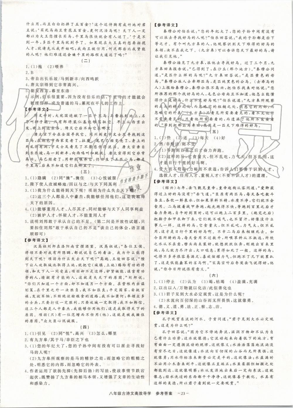 2019年初中古詩(shī)文高效導(dǎo)學(xué)八年級(jí)上下冊(cè)浙江專版 第23頁(yè)