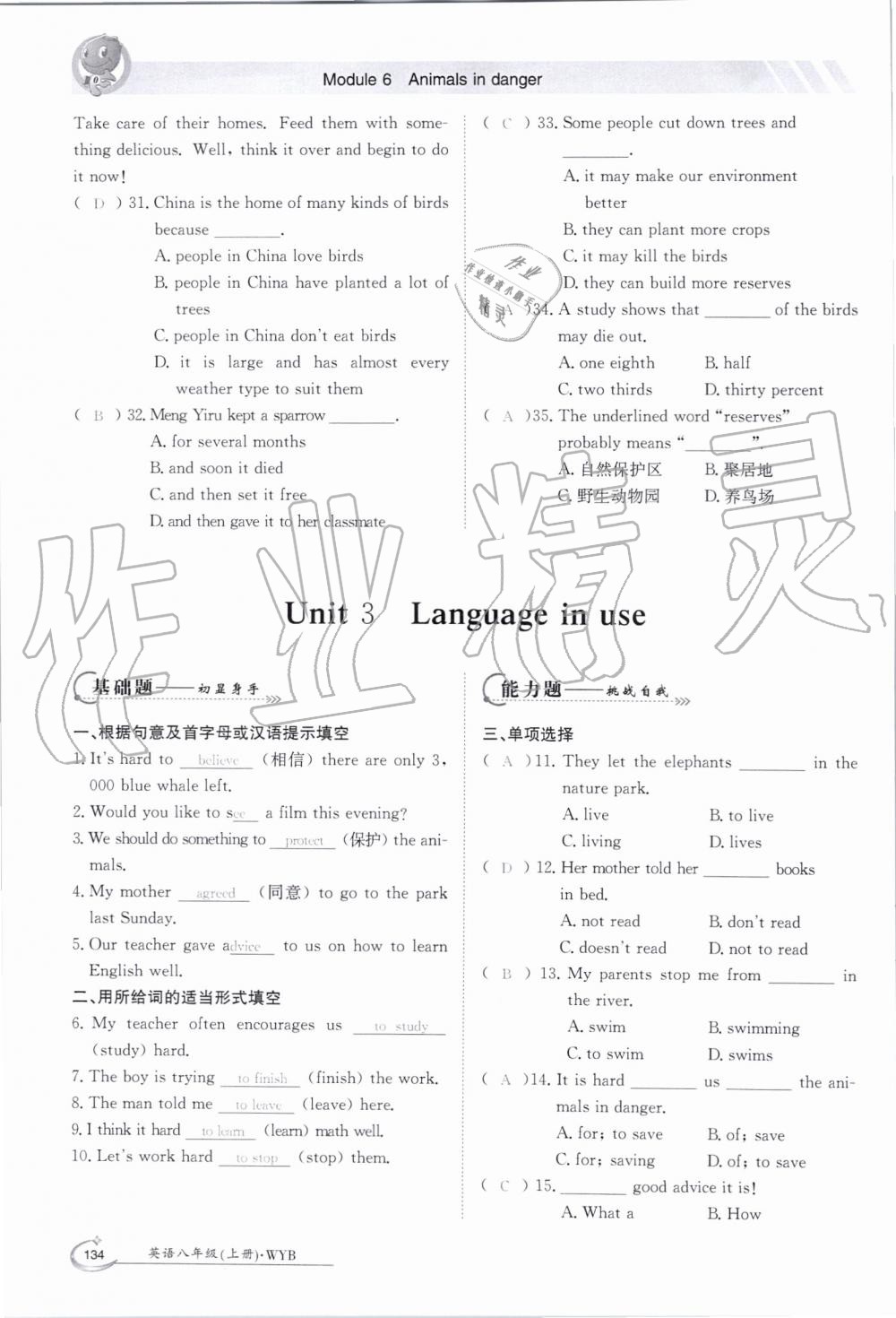 2019年金太陽導學案八年級英語上冊外研版 第134頁