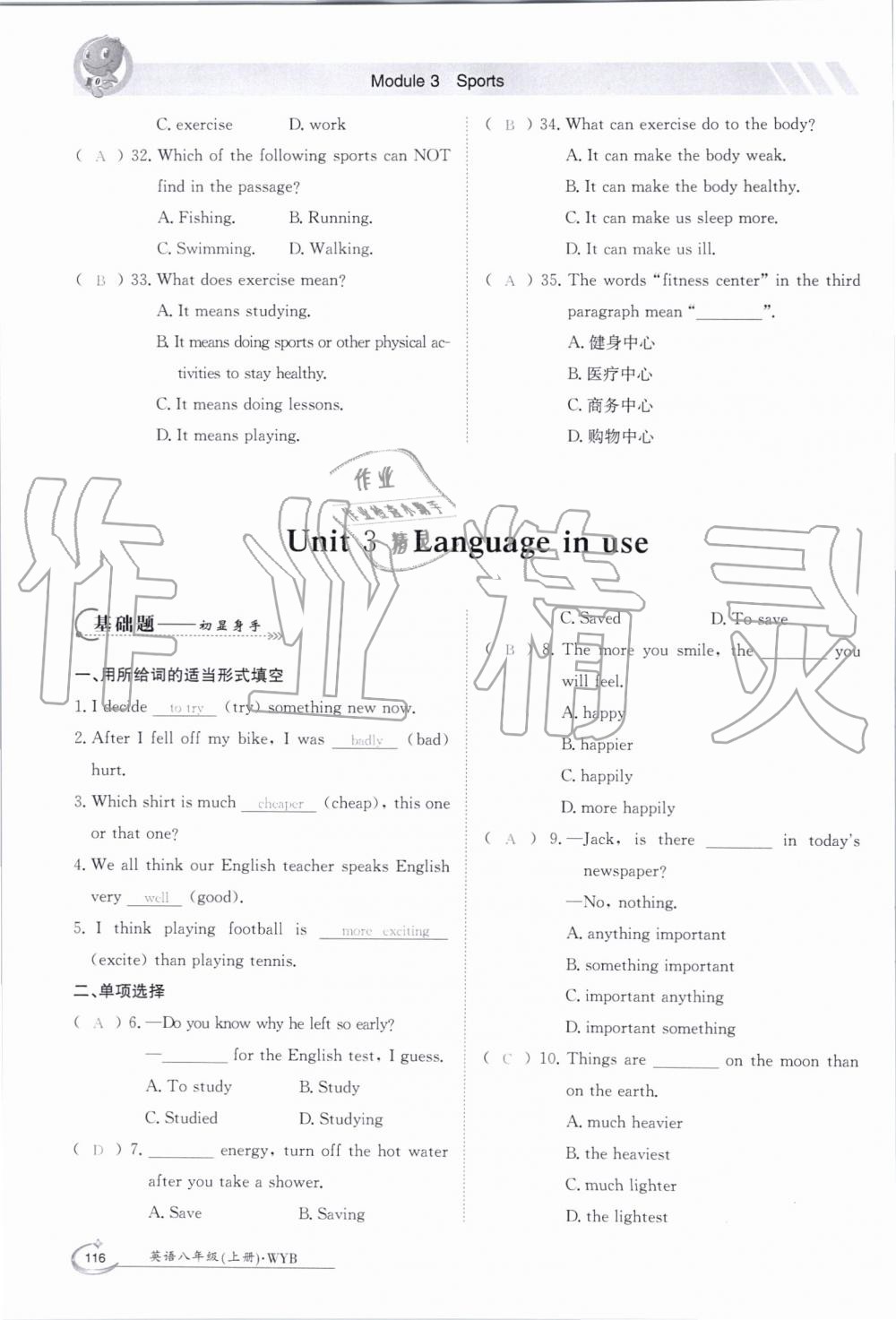 2019年金太阳导学案八年级英语上册外研版 第116页