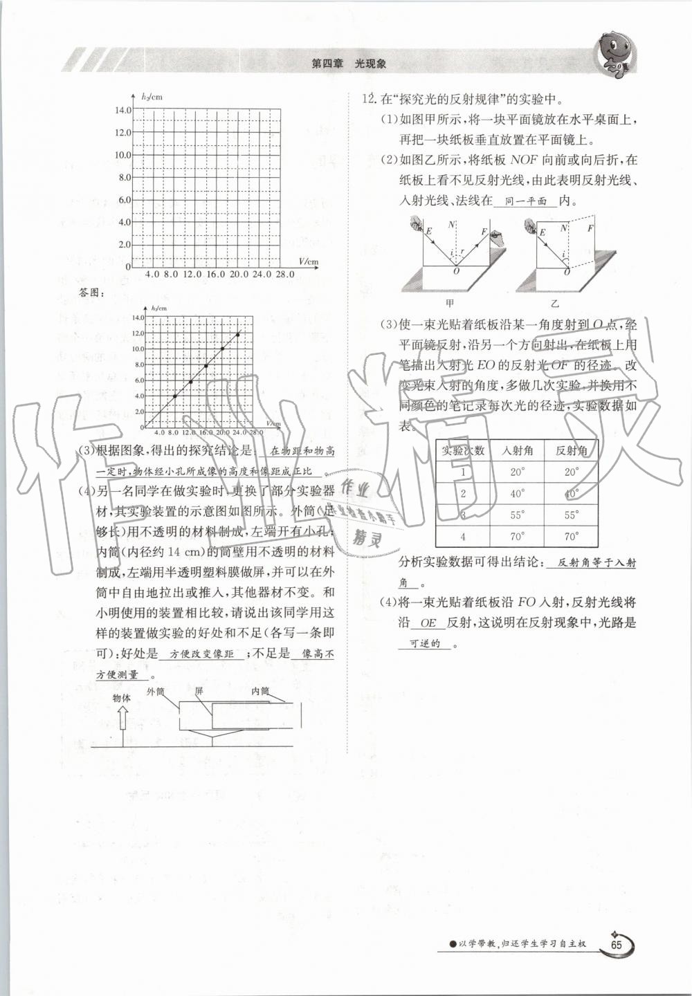 2019年金太陽(yáng)導(dǎo)學(xué)案八年級(jí)物理上冊(cè)人教版 第65頁(yè)