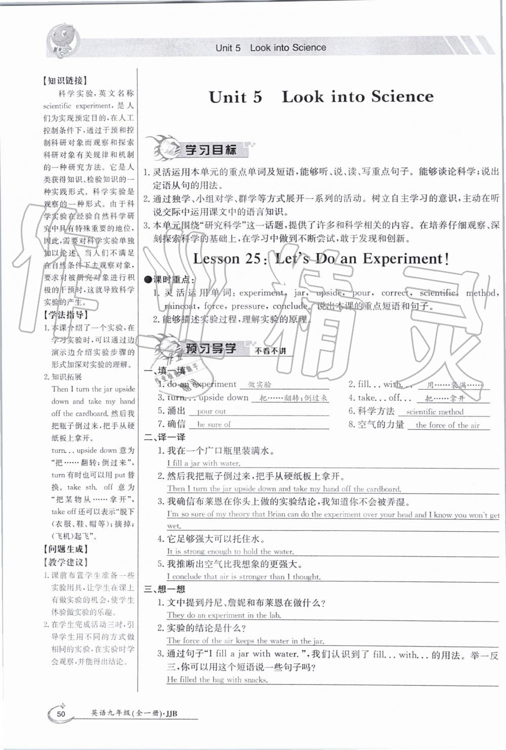 2019年金太陽導學案九年級英語全一冊冀教版 第50頁