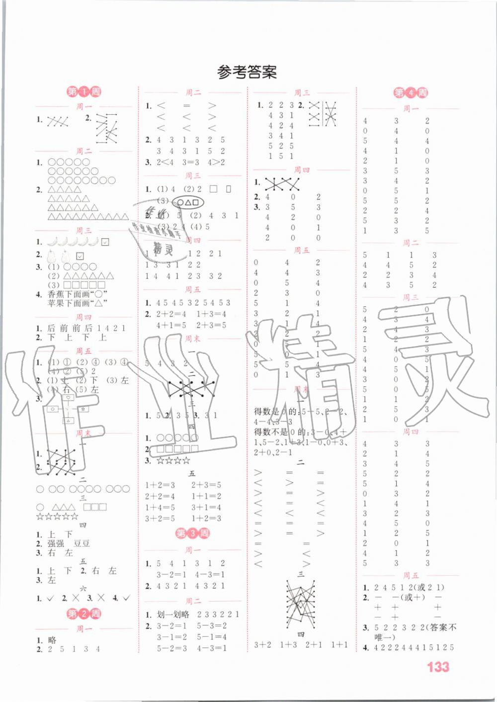 2019年通城学典小学数学计算能手一年级上册人教版 第1页