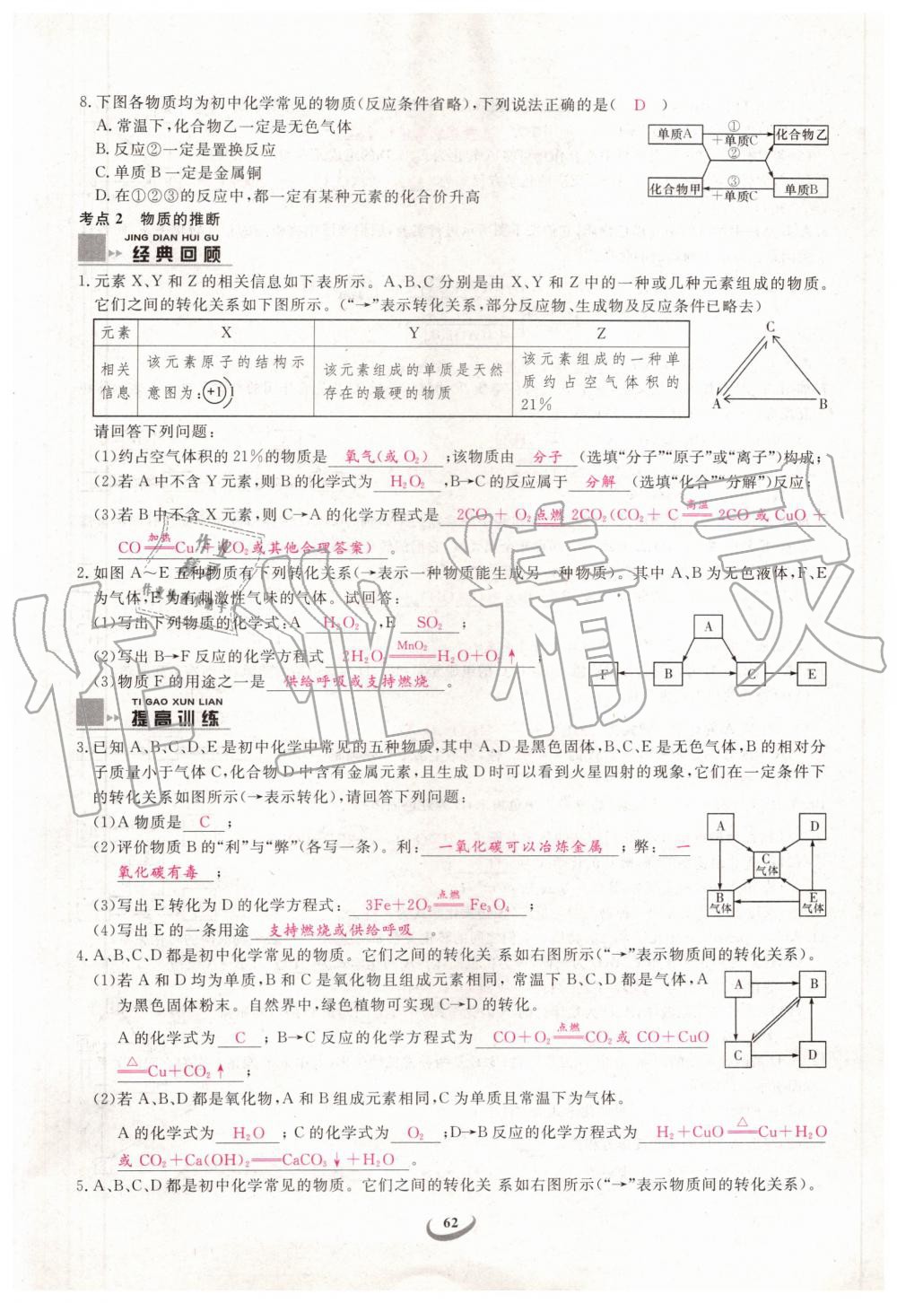 2019年新觀察中考化學(xué)元調(diào)復(fù)習(xí)專題 第62頁