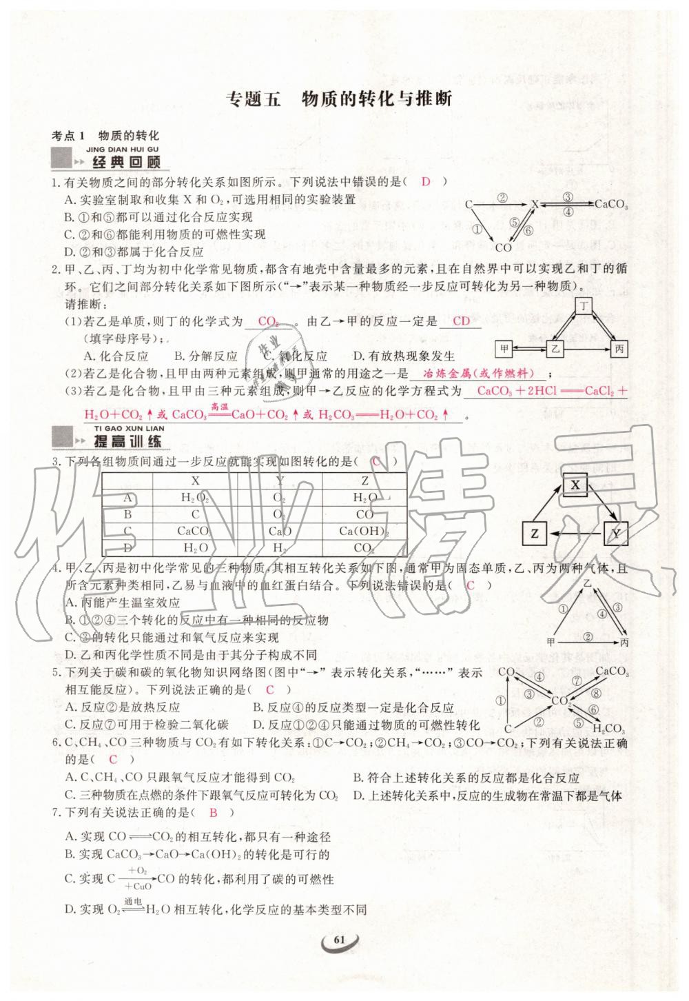 2019年新觀察中考化學(xué)元調(diào)復(fù)習(xí)專題 第61頁