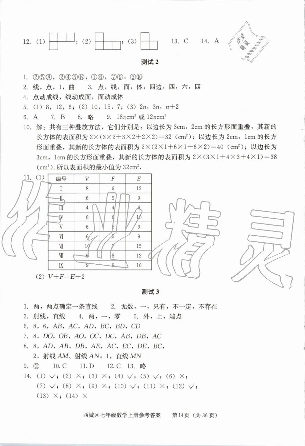 2019年学习探究诊断七年级数学上册人教版 第14页