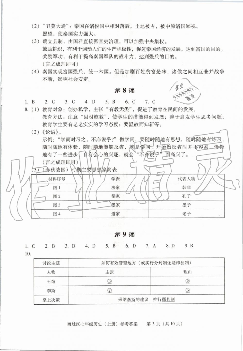 2019年學(xué)習(xí)探究診斷七年級(jí)歷史上冊(cè)人教版 第3頁(yè)