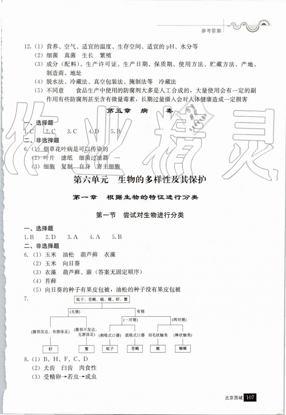 2019年學(xué)習(xí)探究診斷八年級(jí)生物上冊(cè)人教版 第8頁(yè)