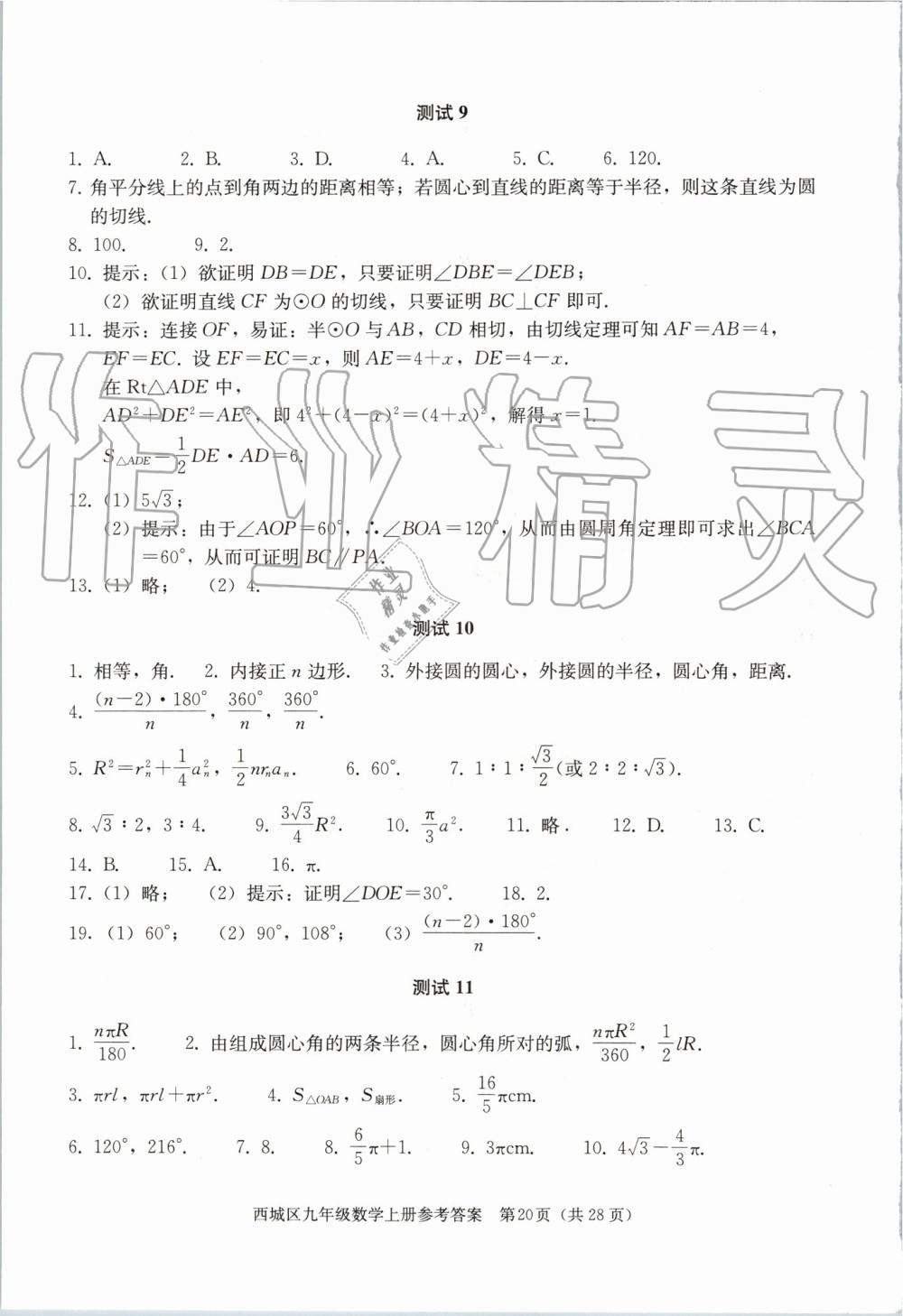 2019年学习探究诊断九年级数学上册人教版 第20页