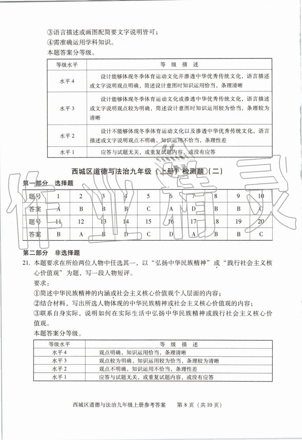 2019年學習探究診斷九年級道德與法治上冊人教版 第8頁