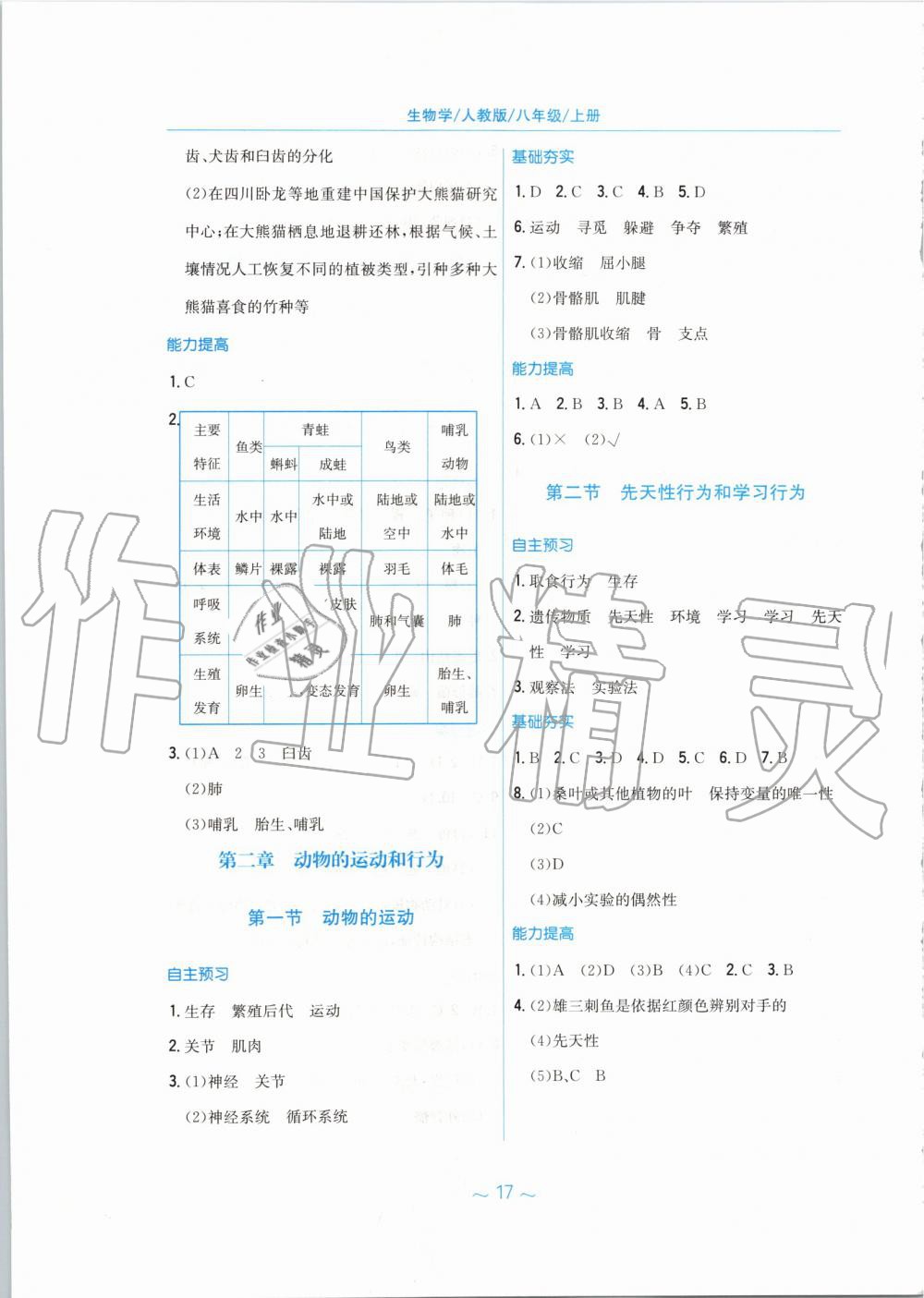 2019年新編基礎(chǔ)訓(xùn)練八年級生物學(xué)上冊人教版 第5頁