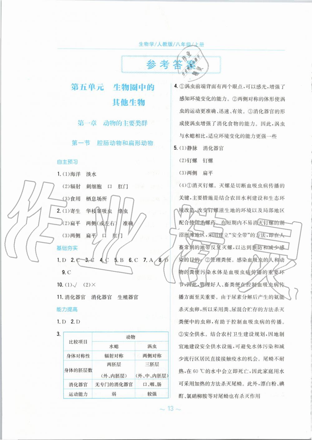 2019年新編基礎(chǔ)訓(xùn)練八年級(jí)生物學(xué)上冊(cè)人教版 第1頁