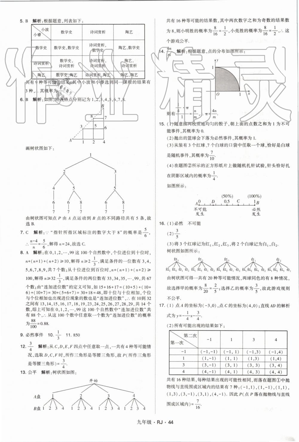 2019年經(jīng)綸學(xué)典學(xué)霸九年級數(shù)學(xué)全一冊人教版 第44頁