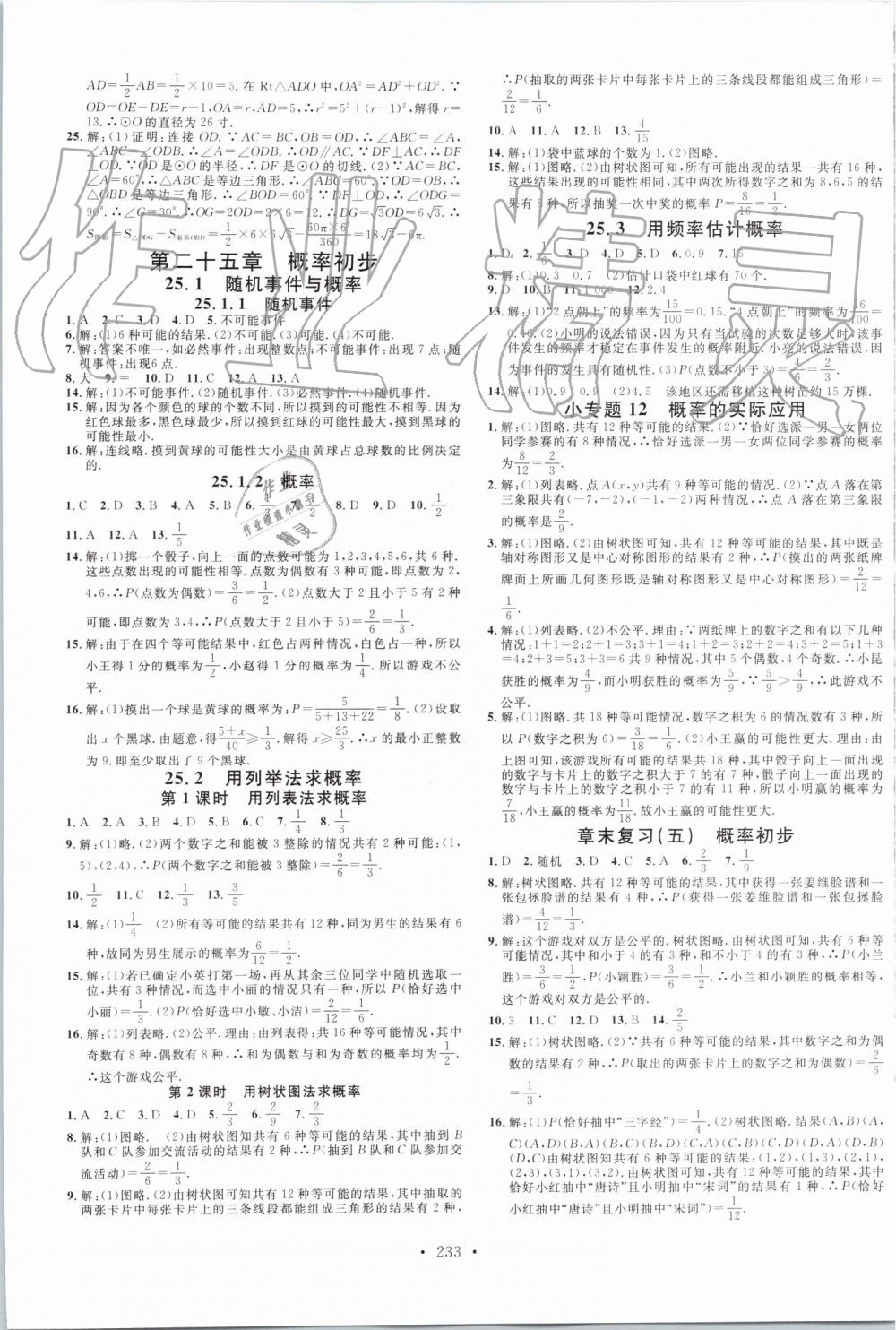 2019年名校课堂九年级数学全一册人教版云南专版 第9页