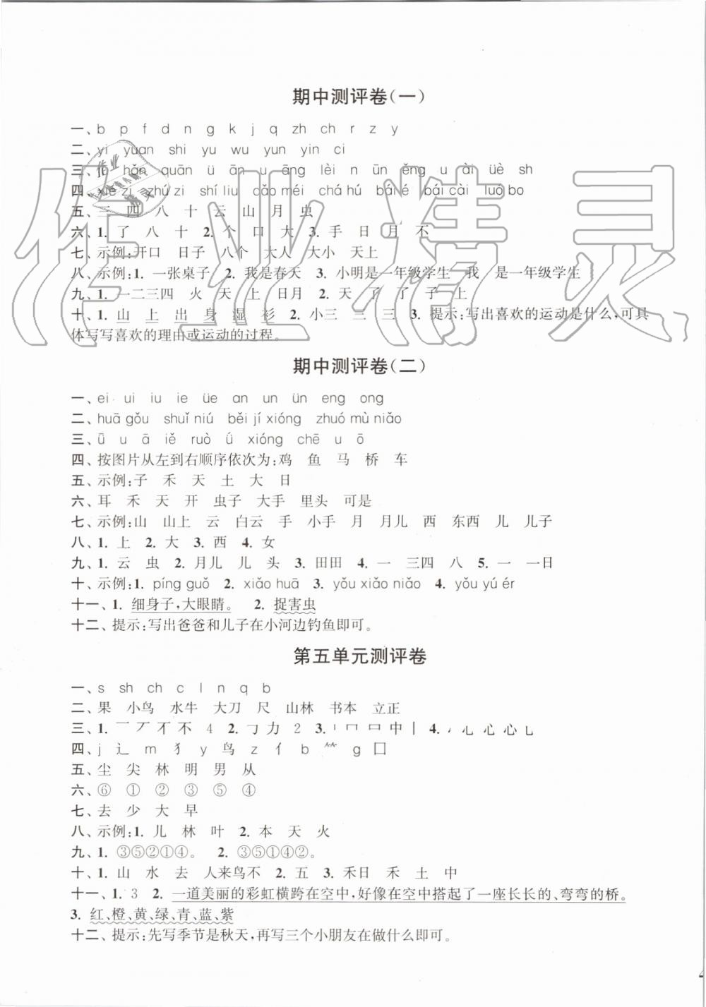 2019年通城學(xué)典小學(xué)全程測(cè)評(píng)卷一年級(jí)語(yǔ)文上冊(cè)人教版江蘇專用 第3頁(yè)