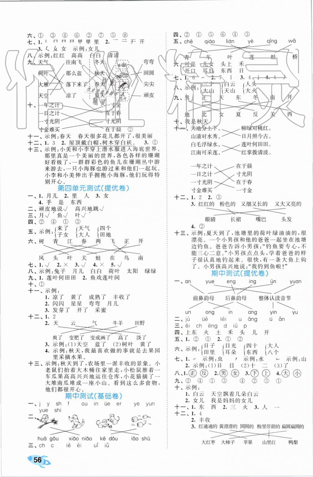 2019年53全優(yōu)卷小學語文一年級上冊人教版 第3頁