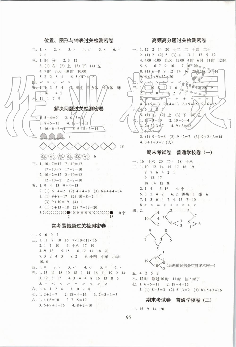 2019年期末沖刺100分完全試卷一年級(jí)數(shù)學(xué)上冊(cè)人教版 第3頁