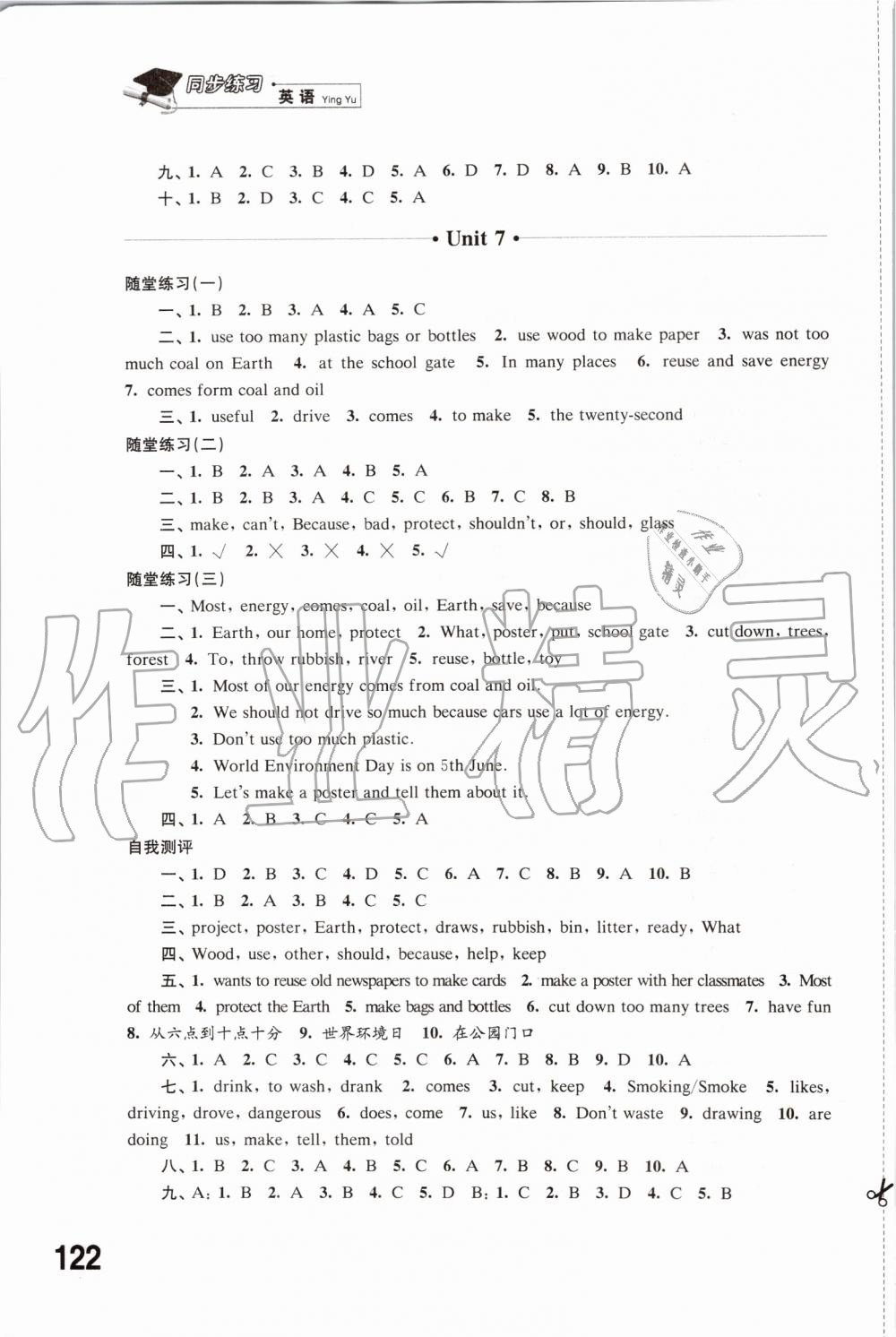 2019年同步练习六年级英语上册译林版江苏凤凰科学技术出版社 第7页