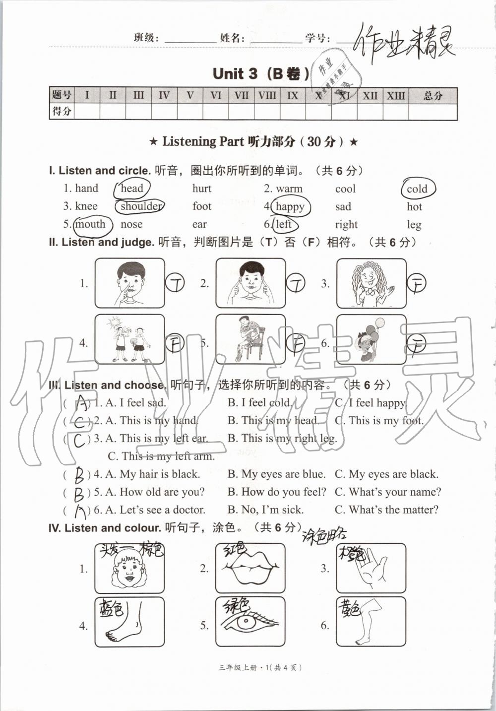 2019年基本功訓練三年級英語上冊冀教版三起 第125頁