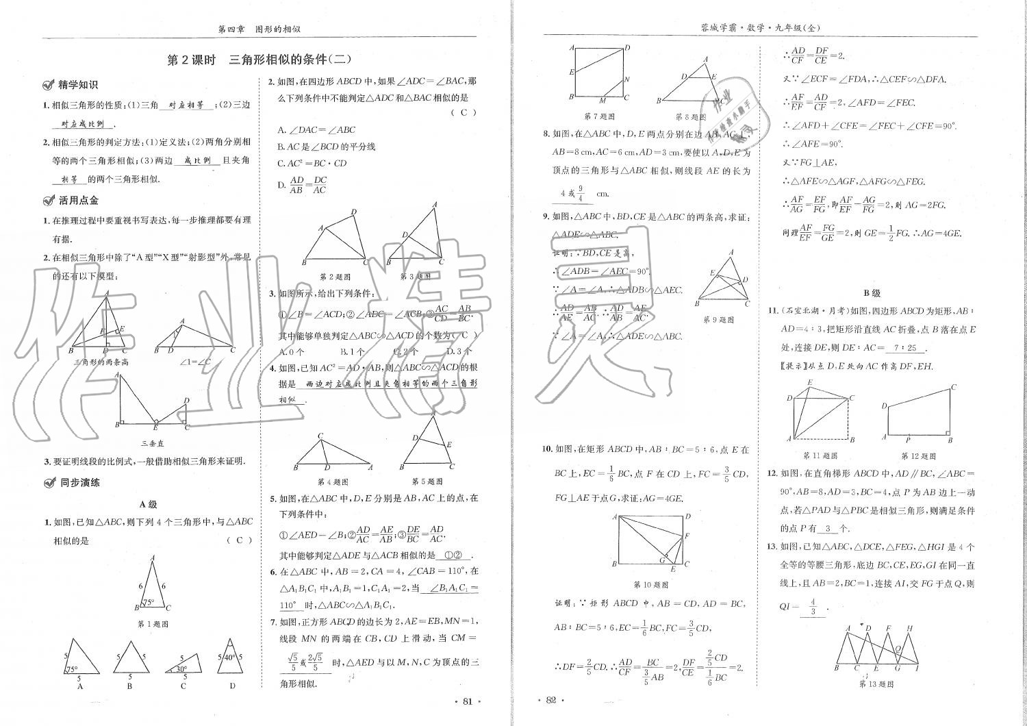 2019年蓉城學霸九年級數(shù)學全一冊北師大版 第41頁