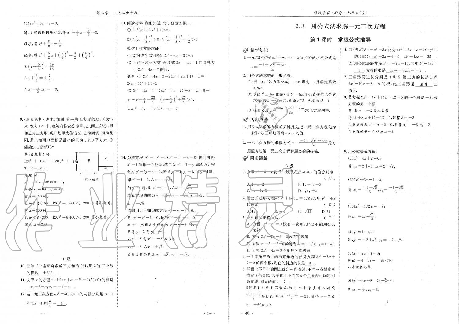 2019年蓉城学霸九年级数学全一册北师大版 第20页