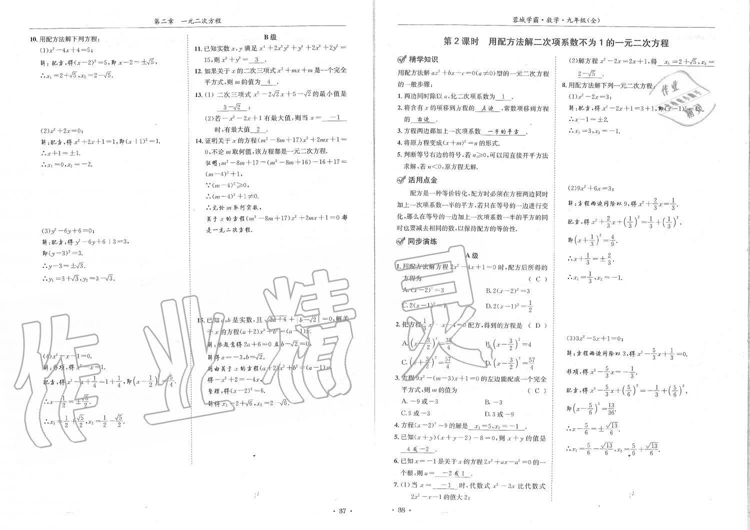 2019年蓉城學霸九年級數(shù)學全一冊北師大版 第19頁