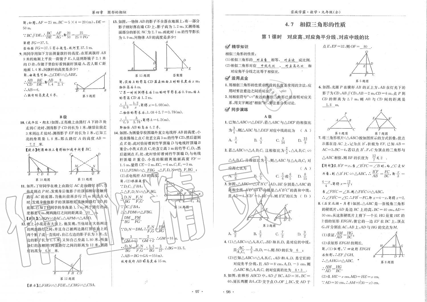 2019年蓉城學(xué)霸九年級數(shù)學(xué)全一冊北師大版 第49頁