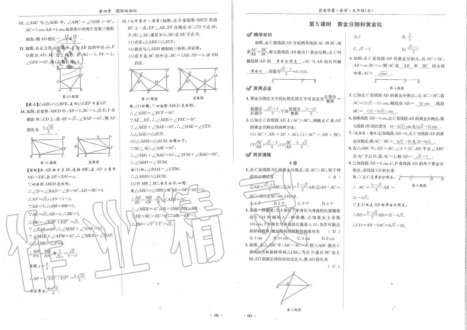 2019年蓉城學(xué)霸九年級(jí)數(shù)學(xué)全一冊(cè)北師大版 第45頁(yè)